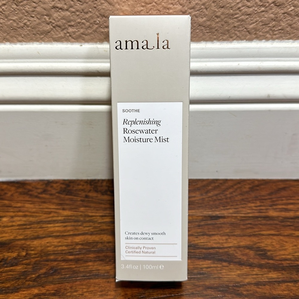 NWT Amala Beauty Replenishing Rosewater Moisture Mist